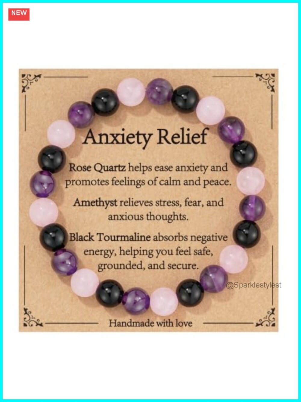 Natural Gemstone Stretch Bracelet Healing Crystal Anxiety Relief Gift